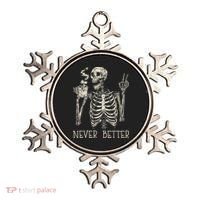 Never Better Skeleton Drinking Coffee Halloween Party Ornament thumb 0