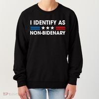 Non Bidenary Shirt I Identify As Non Bidenary Anti Biden American US Flag Women's Sweatshirt thumb 0