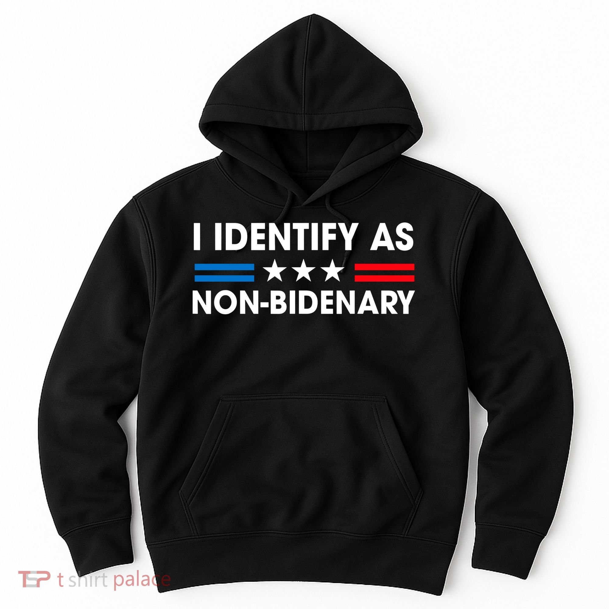 Non Bidenary Shirt I Identify As Non Bidenary Anti Biden American US Flag Hoodie