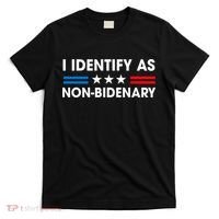 Non Bidenary Shirt I Identify As Non Bidenary Anti Biden American US Flag T-Shirt thumb 0