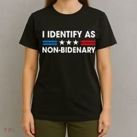 Non Bidenary Shirt I Identify As Non Bidenary Anti Biden American US Flag T-Shirt thumb 4