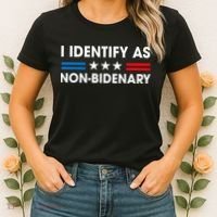 Non Bidenary Shirt I Identify As Non Bidenary Anti Biden American US Flag Women's T-Shirt thumb 2