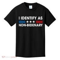 Non Bidenary Shirt I Identify As Non Bidenary Anti Biden American US Flag Kids T-Shirt thumb 0