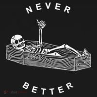 Never Better Skull Skeleton In The Coffin Halloween Bucket Hat thumb 4