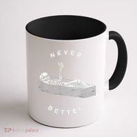 Never Better Skull Skeleton In The Coffin Halloween Coffee Mug thumb 1