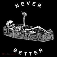 Never Better Skull Skeleton In The Coffin Halloween Mousepad thumb 1