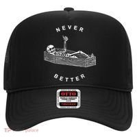 Never Better Skull Skeleton In The Coffin Halloween Hat thumb 0