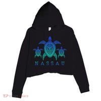 Nassau Bahamas Sea Turtle Scuba Diving Gift Crop Fleece Hoodie thumb 0