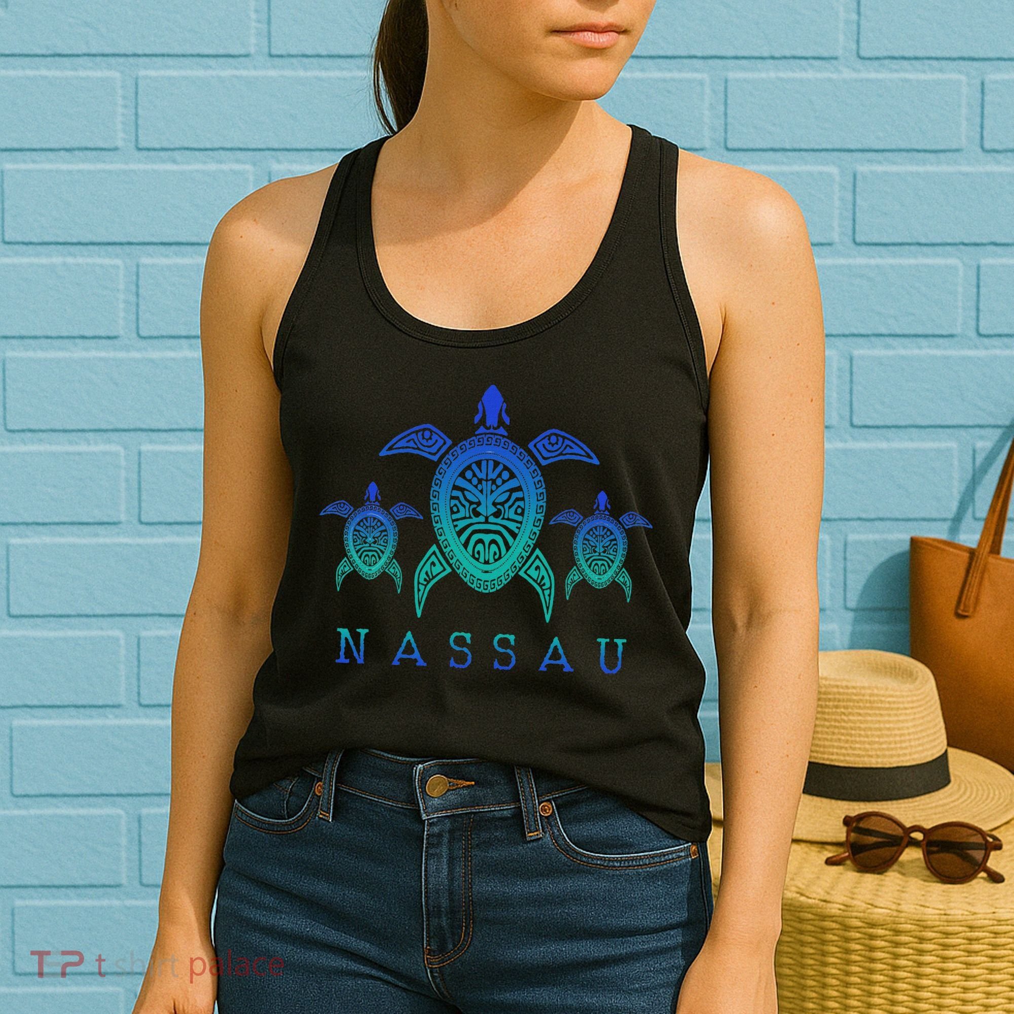 Nassau Bahamas Sea Turtle Scuba Diving Gift Women's Tank Top