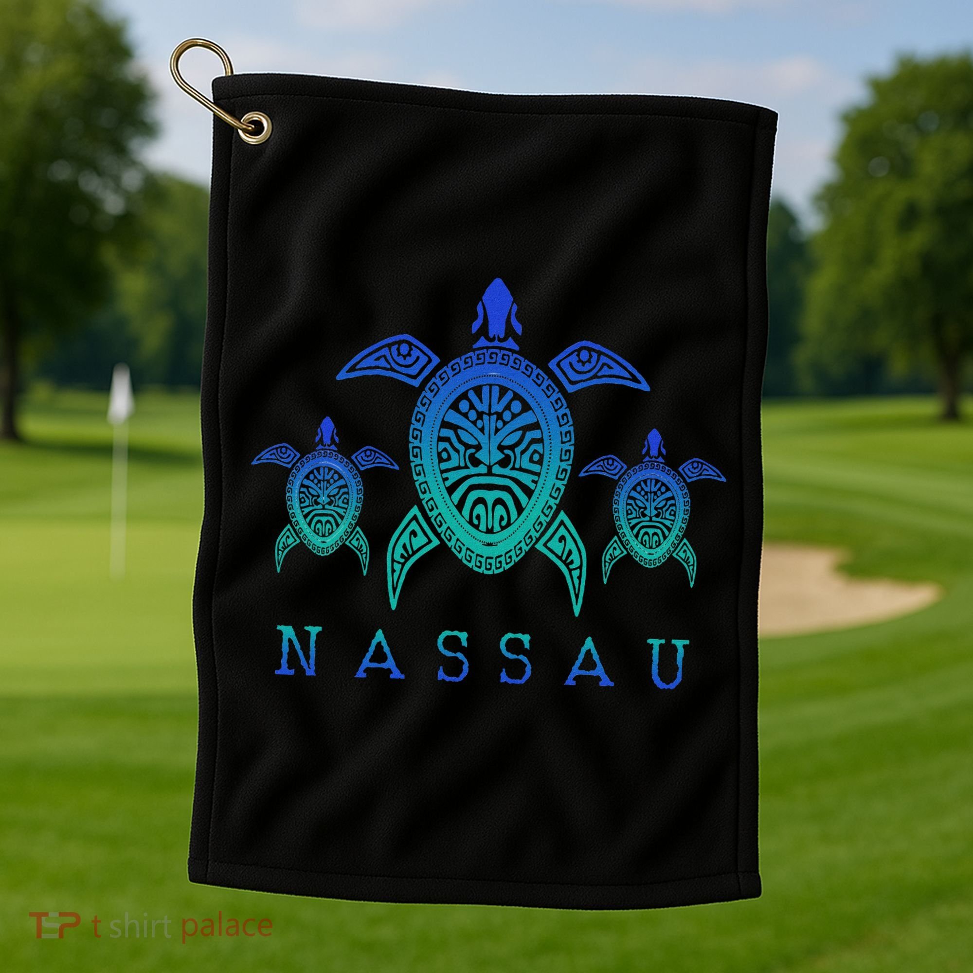 Nassau Bahamas Sea Turtle Scuba Diving Gift Golf Towel