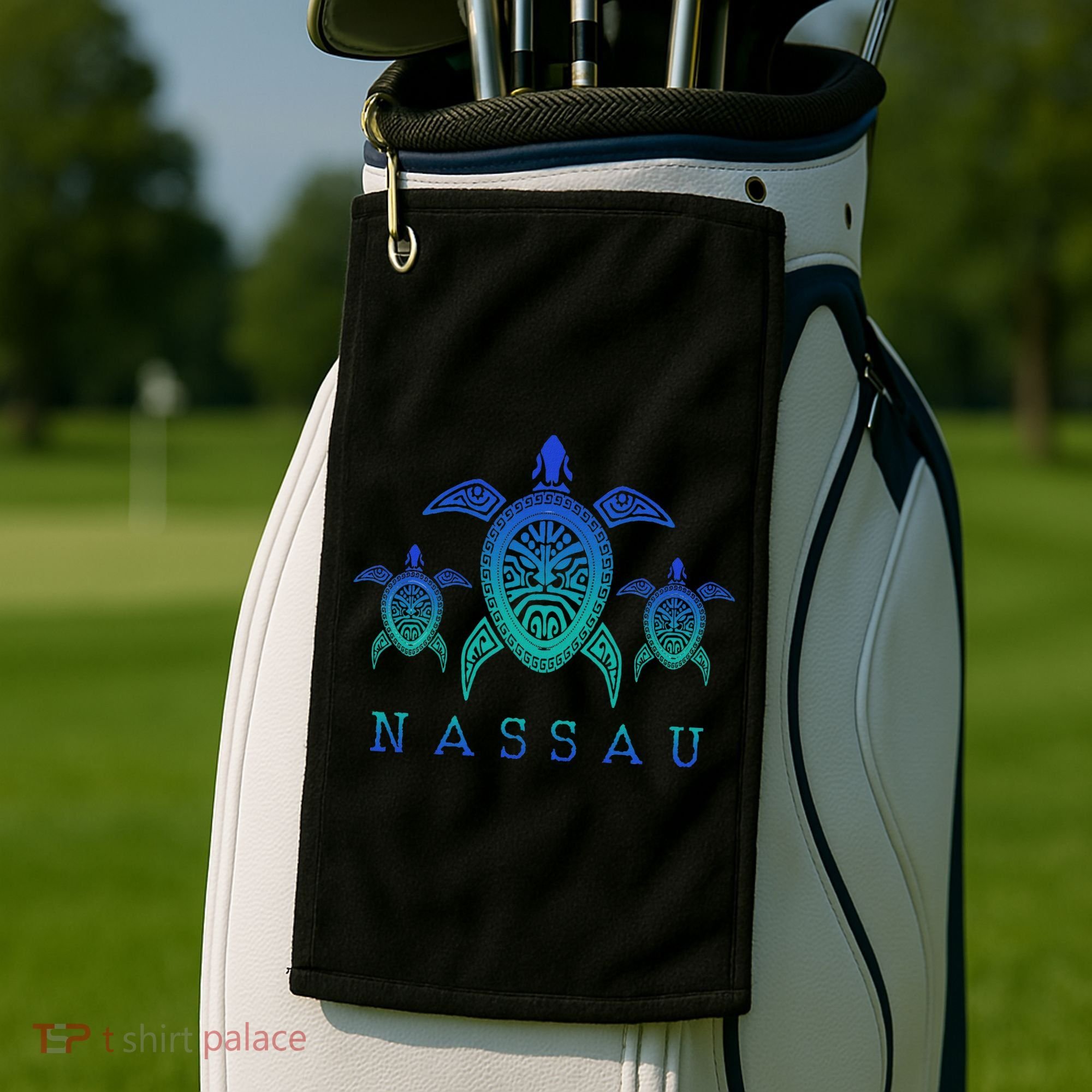 Nassau Bahamas Sea Turtle Scuba Diving Gift Golf Towel