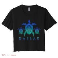Nassau Bahamas Sea Turtle Scuba Diving Gift Women's Crop Top Tee thumb 0
