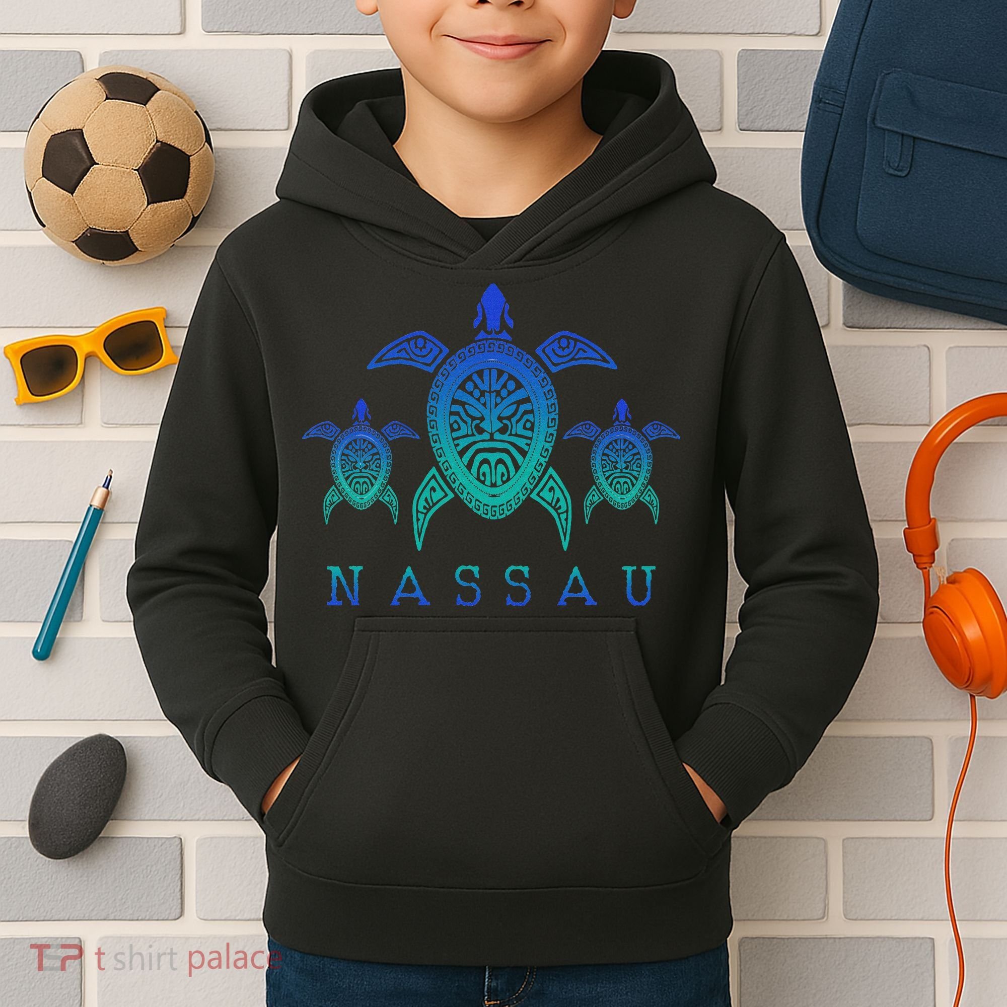 Nassau Bahamas Sea Turtle Scuba Diving Gift Kids Hoodie