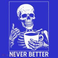 Never Better Skeleton Drinking Coffee Halloween Visor thumb 3