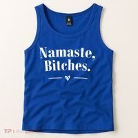 Namaste Bitches Sarcastic Meditation Yoga Top Great Gift Tank Top thumb 2