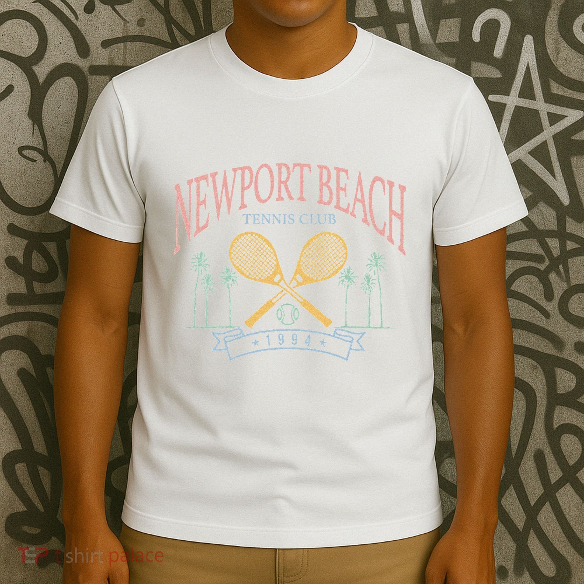 Newport Beach Tennis Club Crossed Racquets T-Shirt