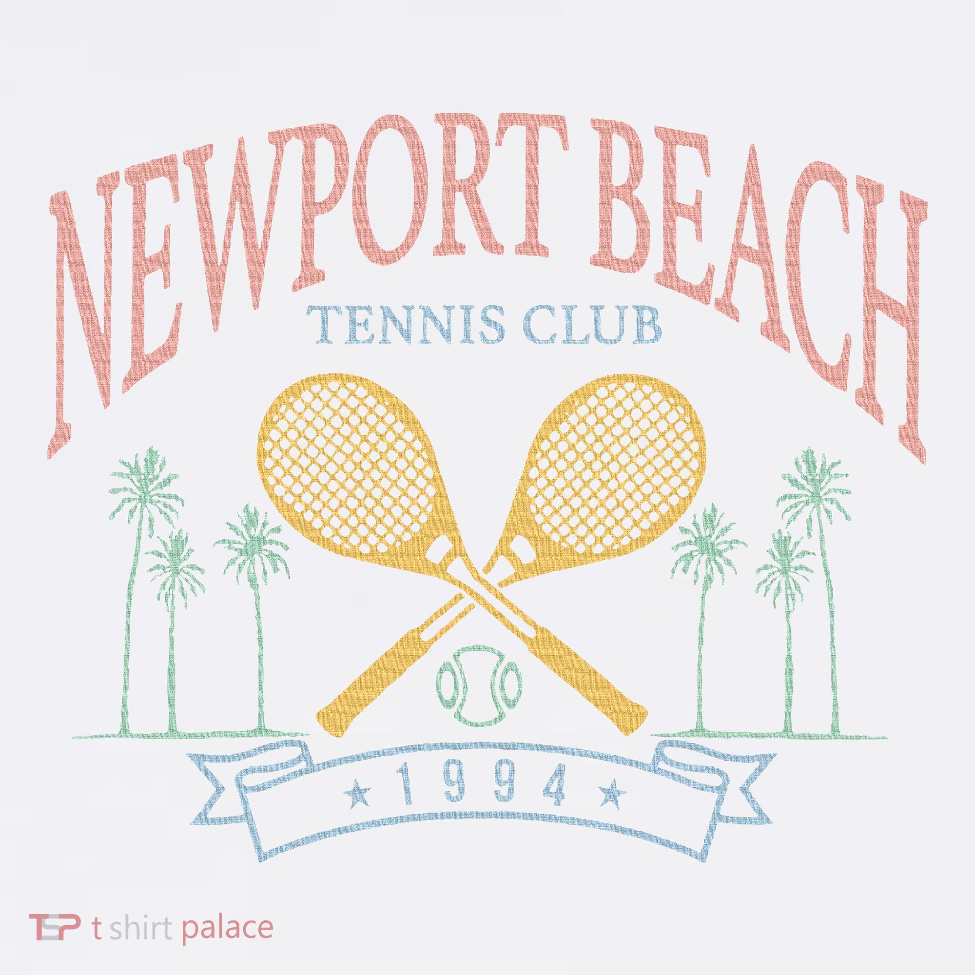 Newport Beach Tennis Club Crossed Racquets T-Shirt