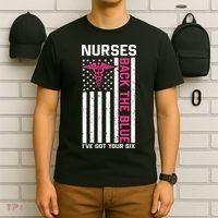 Nurses Back The Blue Ive Got Your Six T-Shirt thumb 6