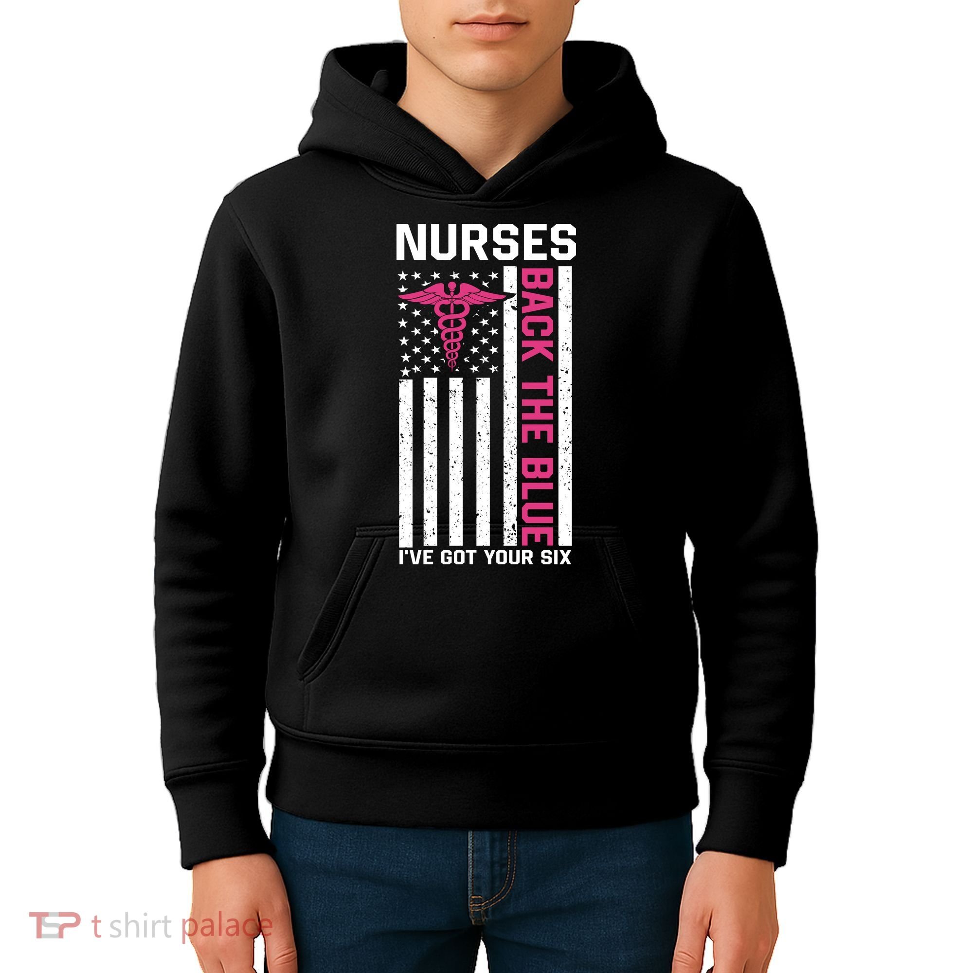 Nurses Back The Blue Ive Got Your Six Kids Hoodie