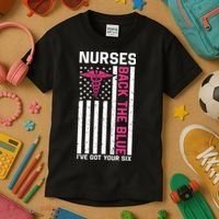 Nurses Back The Blue Ive Got Your Six Kids T-Shirt thumb 3