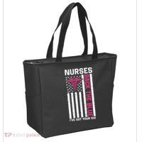 Nurses Back The Blue Ive Got Your Six Tote Bag thumb 2