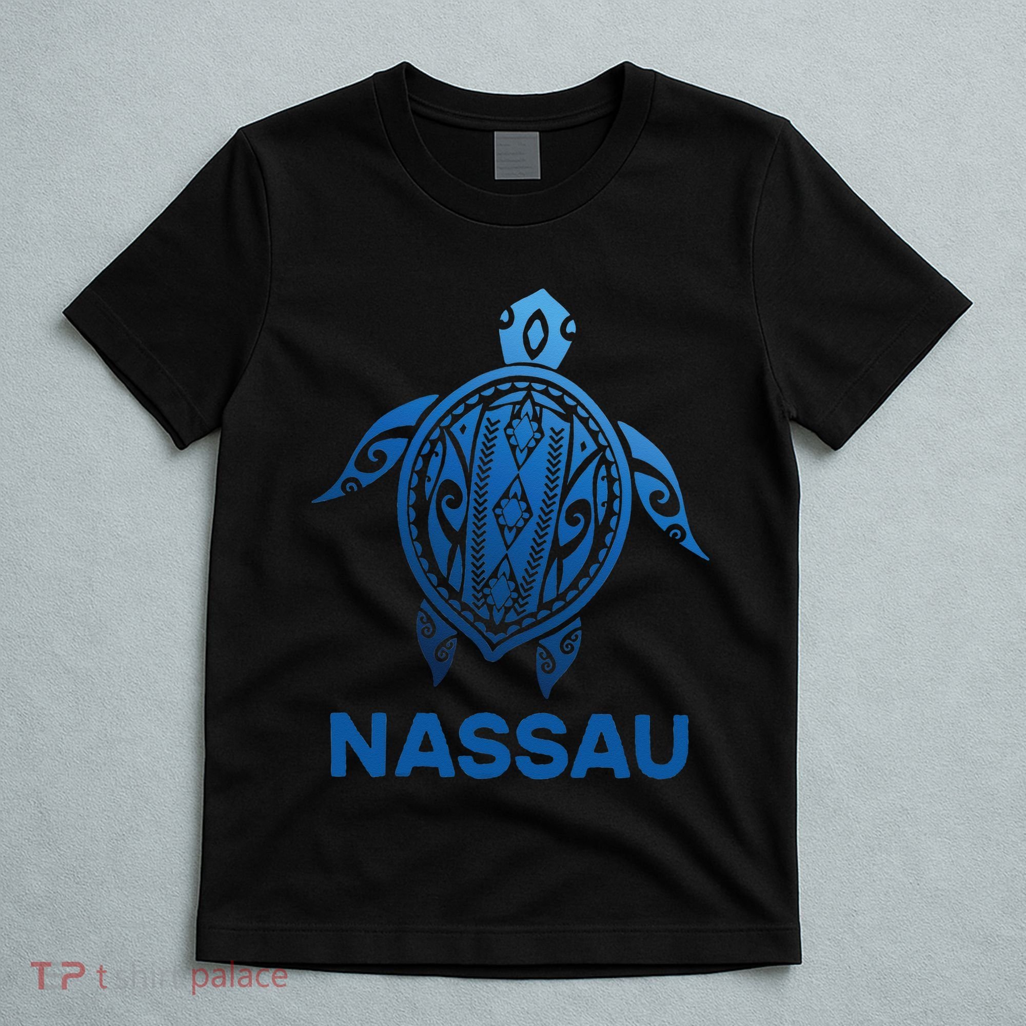 Nassau Bahamas Tribal Tattoo Blue Sea Turtle Souvenirs T-Shirt