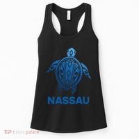Nassau Bahamas Tribal Tattoo Blue Sea Turtle Souvenirs Women's Tank Top thumb 0
