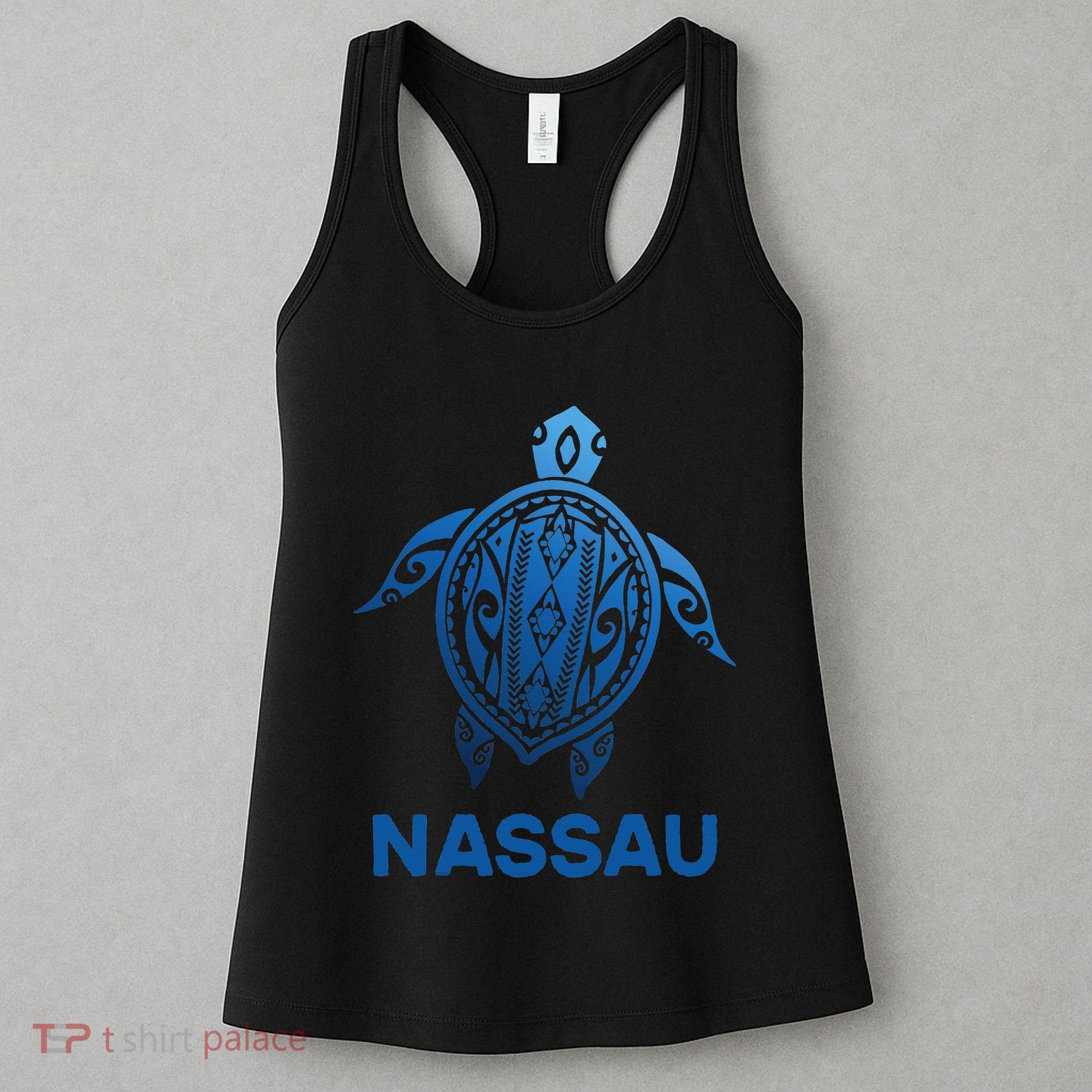 Nassau Bahamas Tribal Tattoo Blue Sea Turtle Souvenirs Women's Tank Top