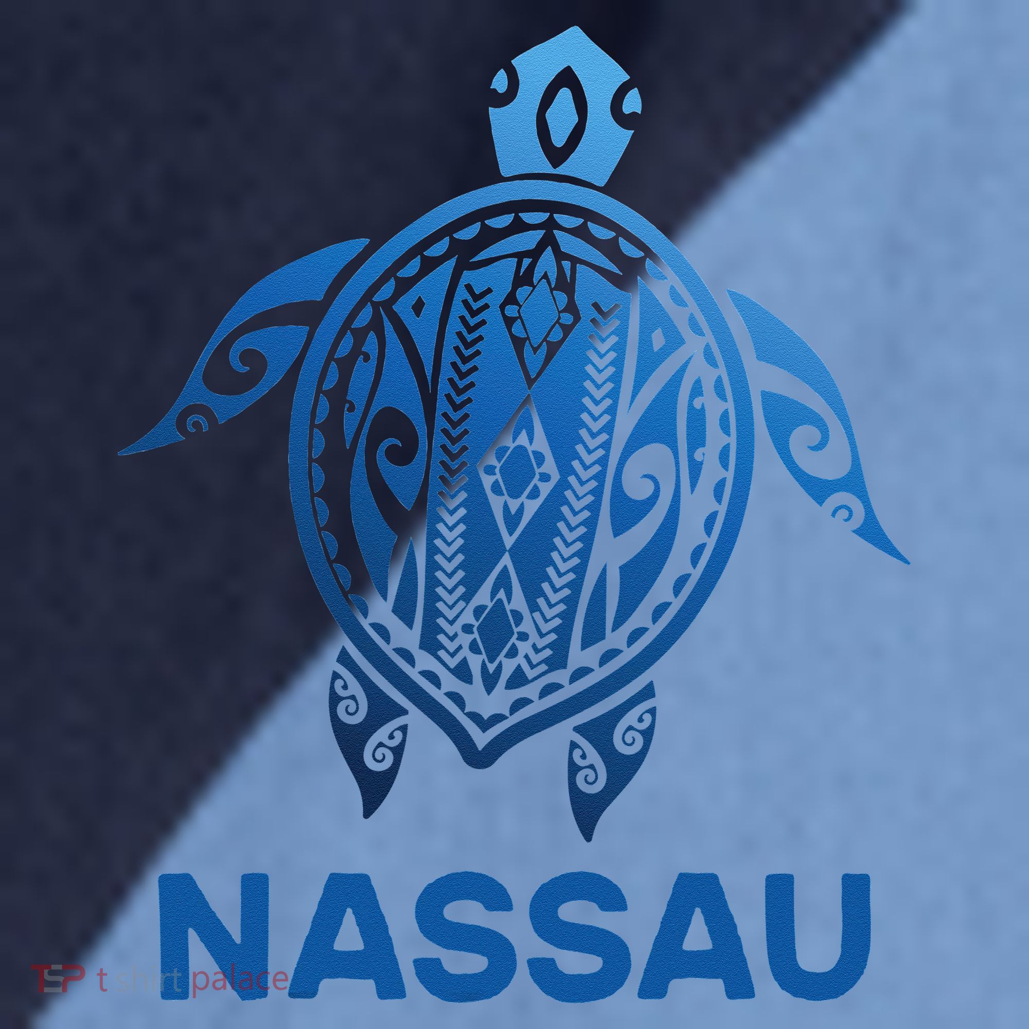 Nassau Bahamas Tribal Tattoo Blue Sea Turtle Souvenirs Raglan Baseball Sleeve Shirt
