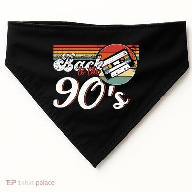 Nineties Back To The 90s Retro Cassette 90S USA-Made Doggie Bandana