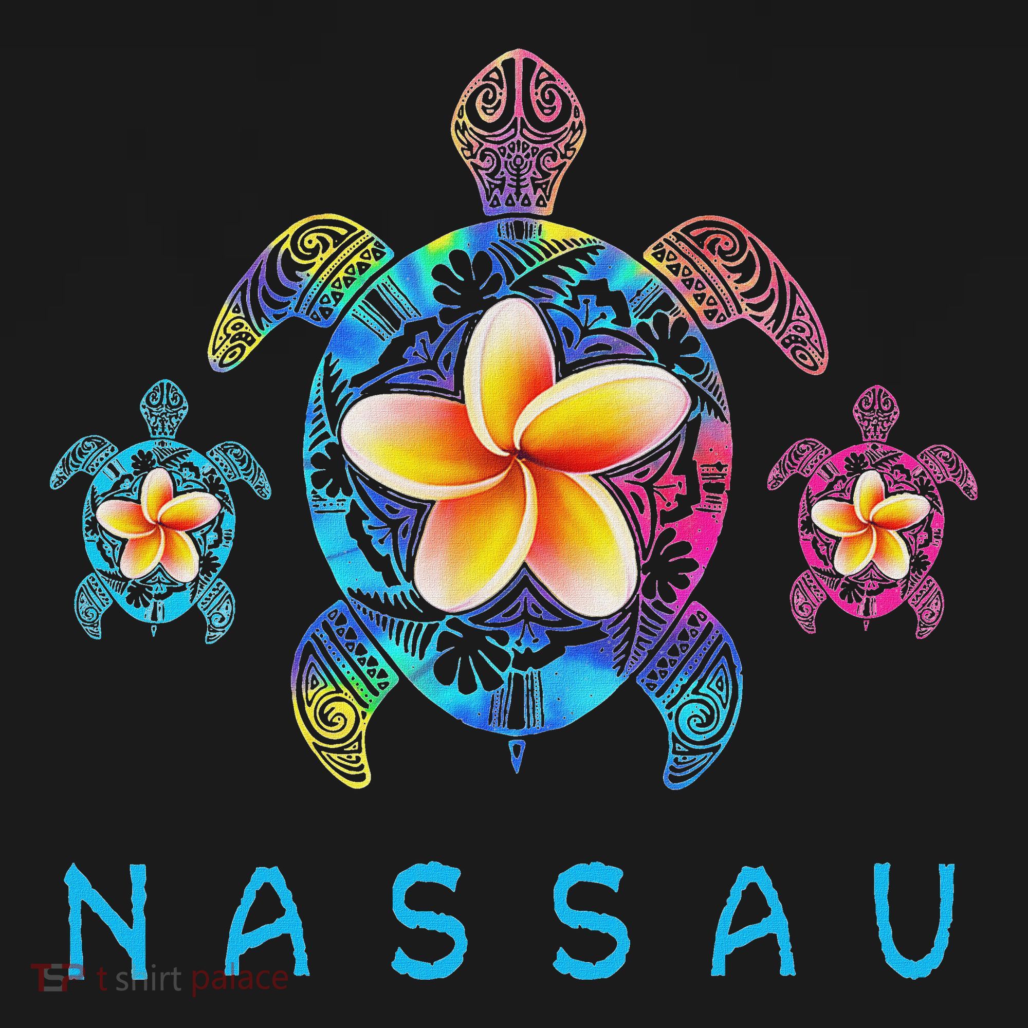 Nassau Bahamas Tribal Tie Dye Sea Turtle Hoodie