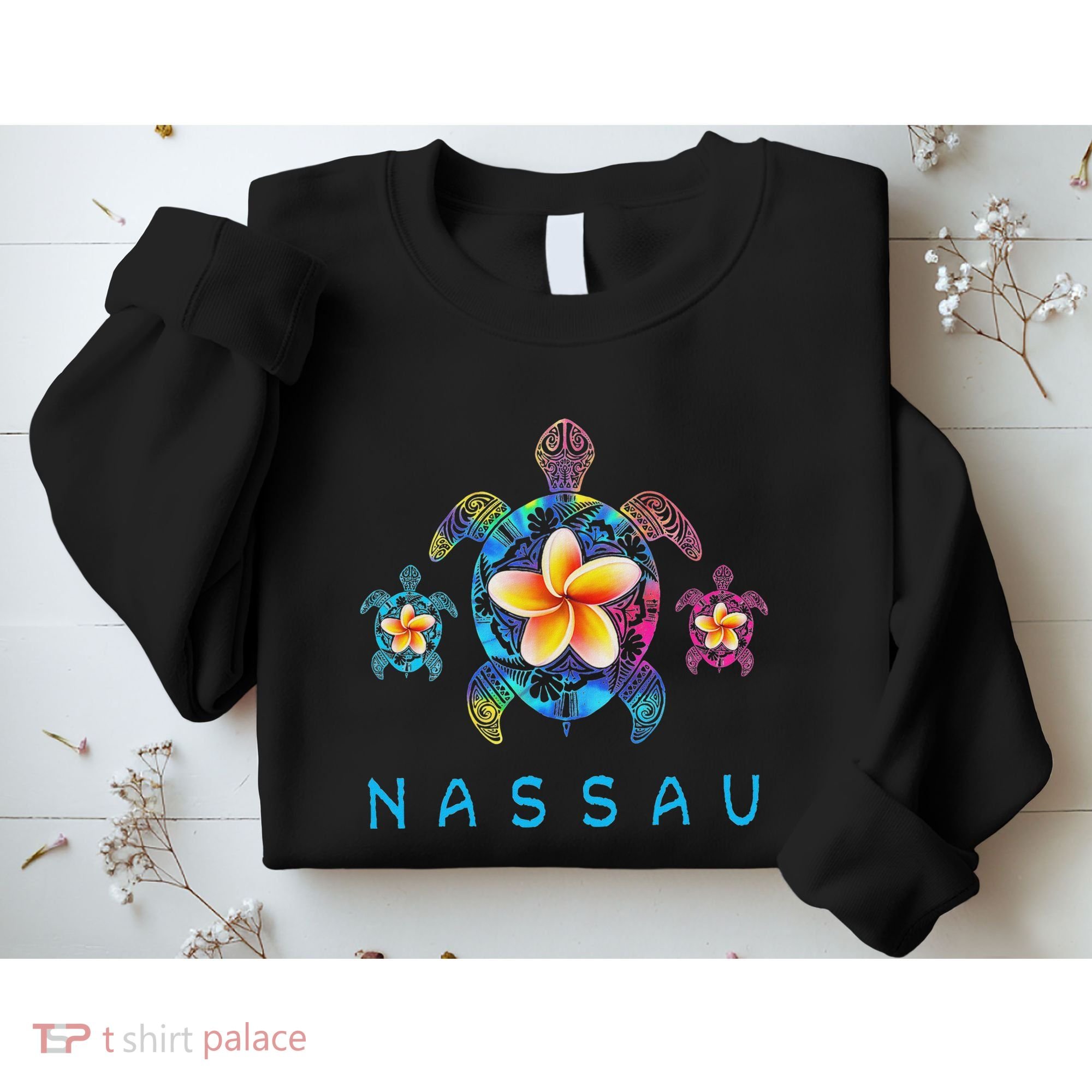 Nassau Bahamas Tribal Tie Dye Sea Turtle Sweatshirt