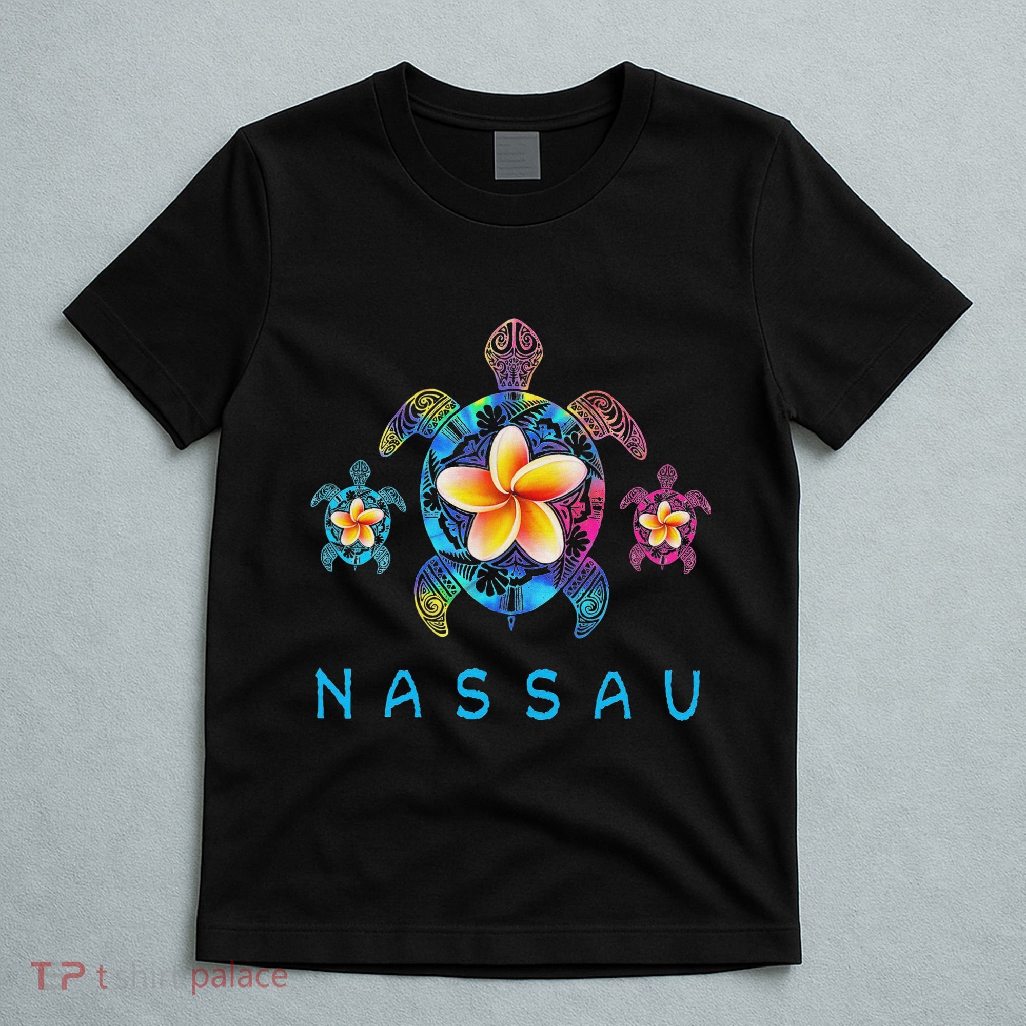 Nassau Bahamas Tribal Tie Dye Sea Turtle T-Shirt