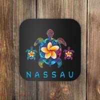 Nassau Bahamas Tribal Tie Dye Sea Turtle Coaster thumb 0