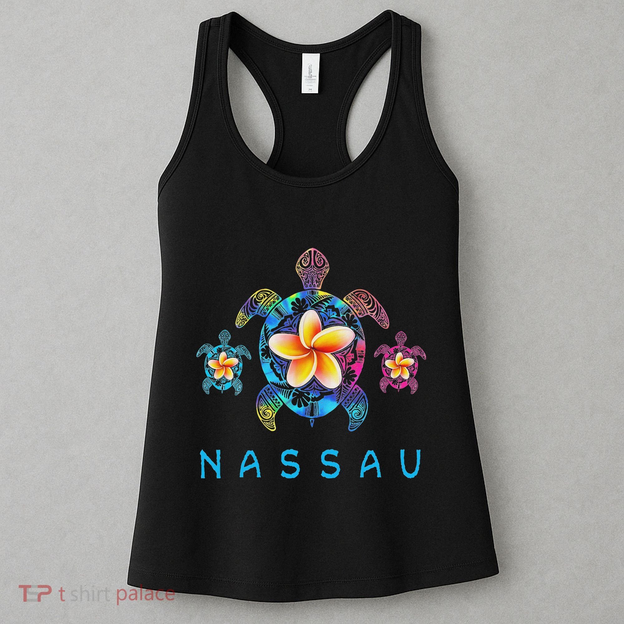 Nassau Bahamas Tribal Tie Dye Sea Turtle Women's Tank Top
