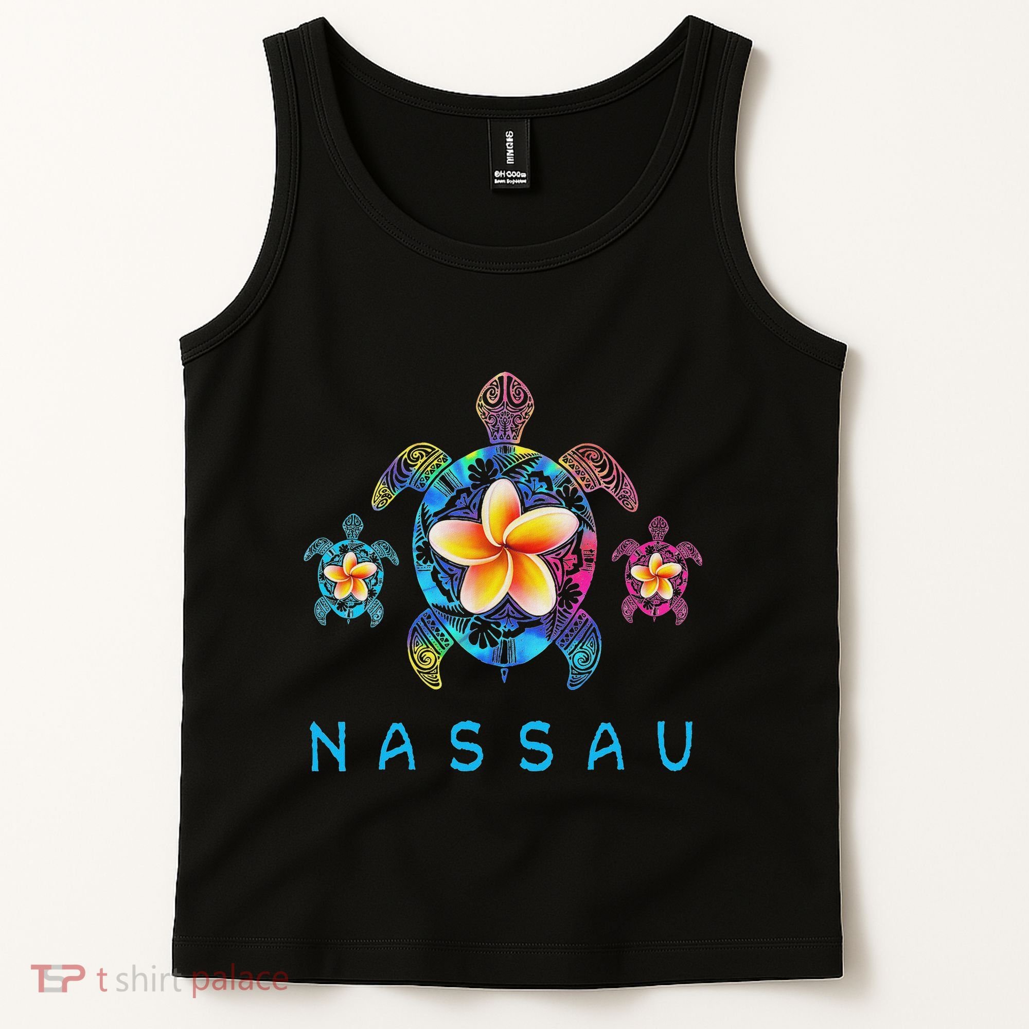 Nassau Bahamas Tribal Tie Dye Sea Turtle Tank Top