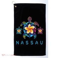 Nassau Bahamas Tribal Tie Dye Sea Turtle Golf Towel thumb 0