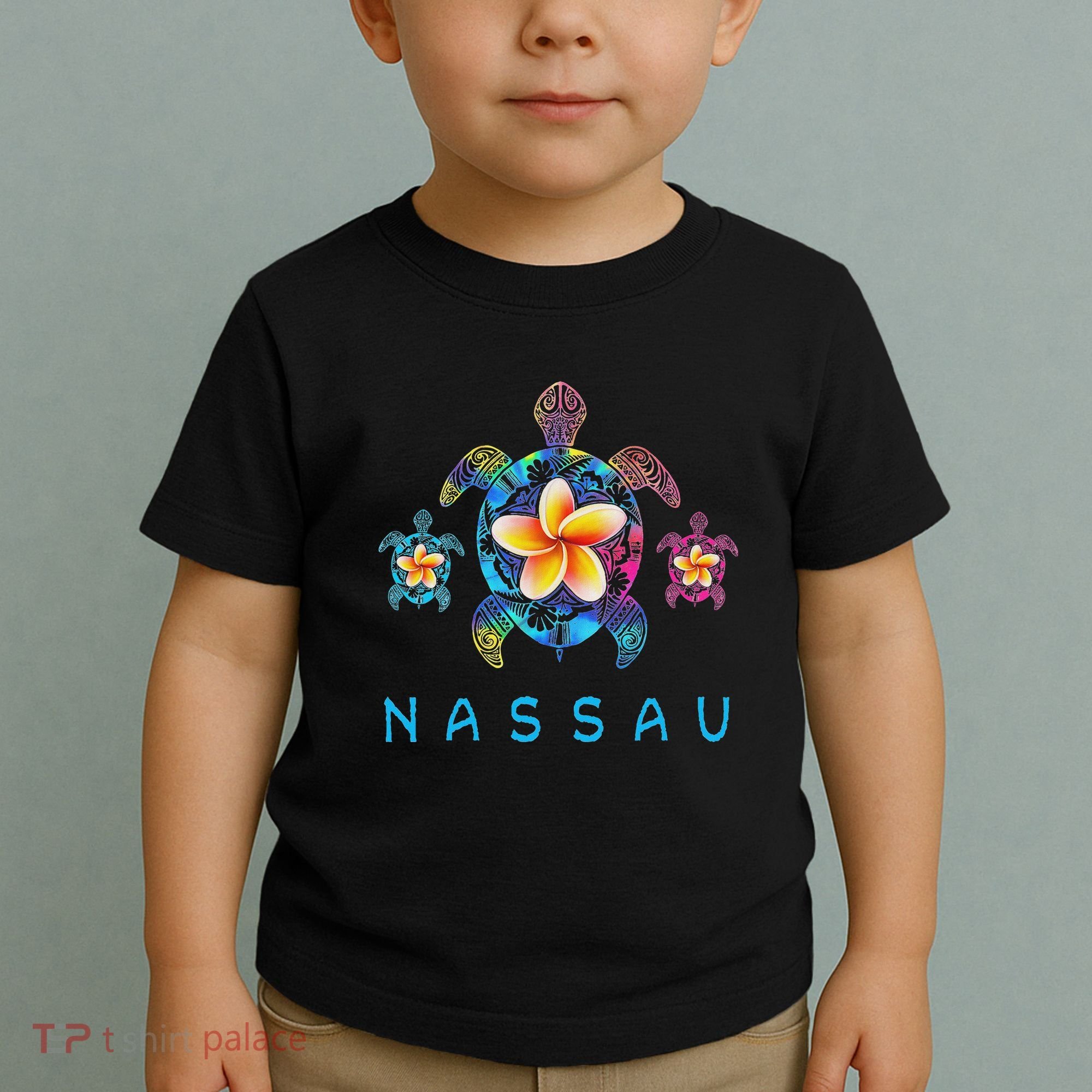 Nassau Bahamas Tribal Tie Dye Sea Turtle Toddler T-Shirt