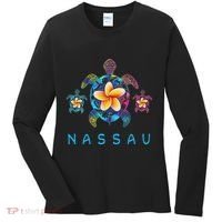 Nassau Bahamas Tribal Tie Dye Sea Turtle Women's Long Sleeve Shirt thumb 0
