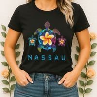 Nassau Bahamas Tribal Tie Dye Sea Turtle Women's T-Shirt thumb 2
