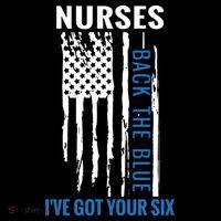 Nurses Back The Blue I've Got Your Six Meaningful Gift Doggie Tank thumb 4