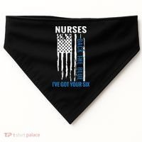 Nurses Back The Blue I've Got Your Six Meaningful Gift USA-Made Doggie Bandana thumb 0