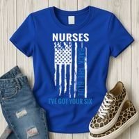 Nurses Back The Blue I've Got Your Six Meaningful Gift Women's T-Shirt thumb 3