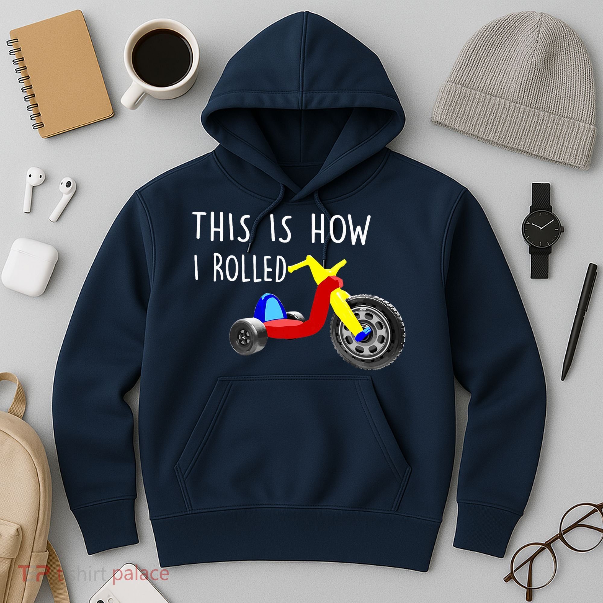 Nostalgic Big Tricycle Wheel This Is How I Rolled 70s 80s Premium Hoodie