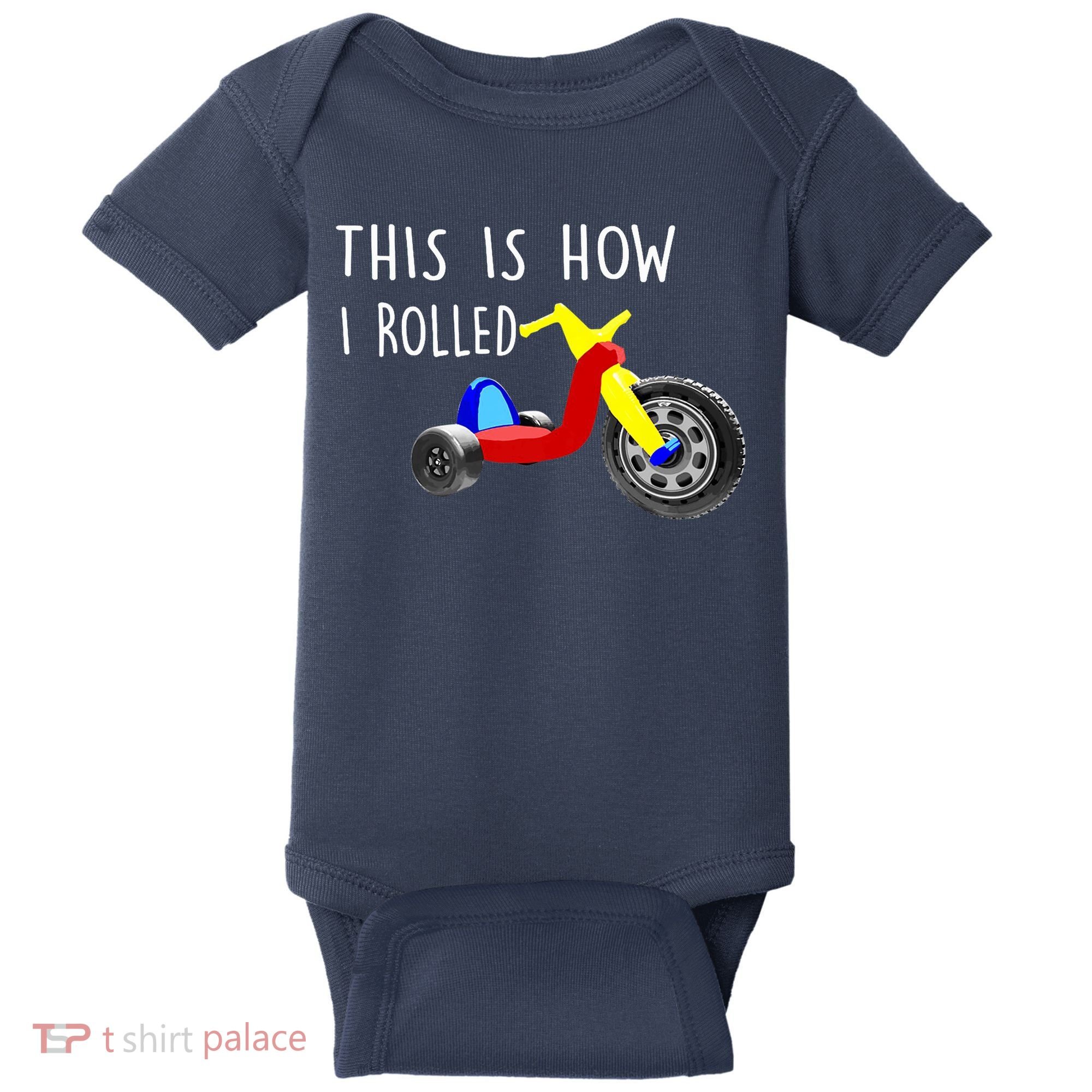 Nostalgic Big Tricycle Wheel This Is How I Rolled 70s 80s Premium Baby Bodysuit