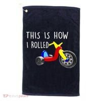 Nostalgic Big Tricycle Wheel This Is How I Rolled 70s 80s Premium Golf Towel thumb 0