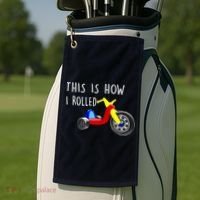 Nostalgic Big Tricycle Wheel This Is How I Rolled 70s 80s Premium Golf Towel thumb 2