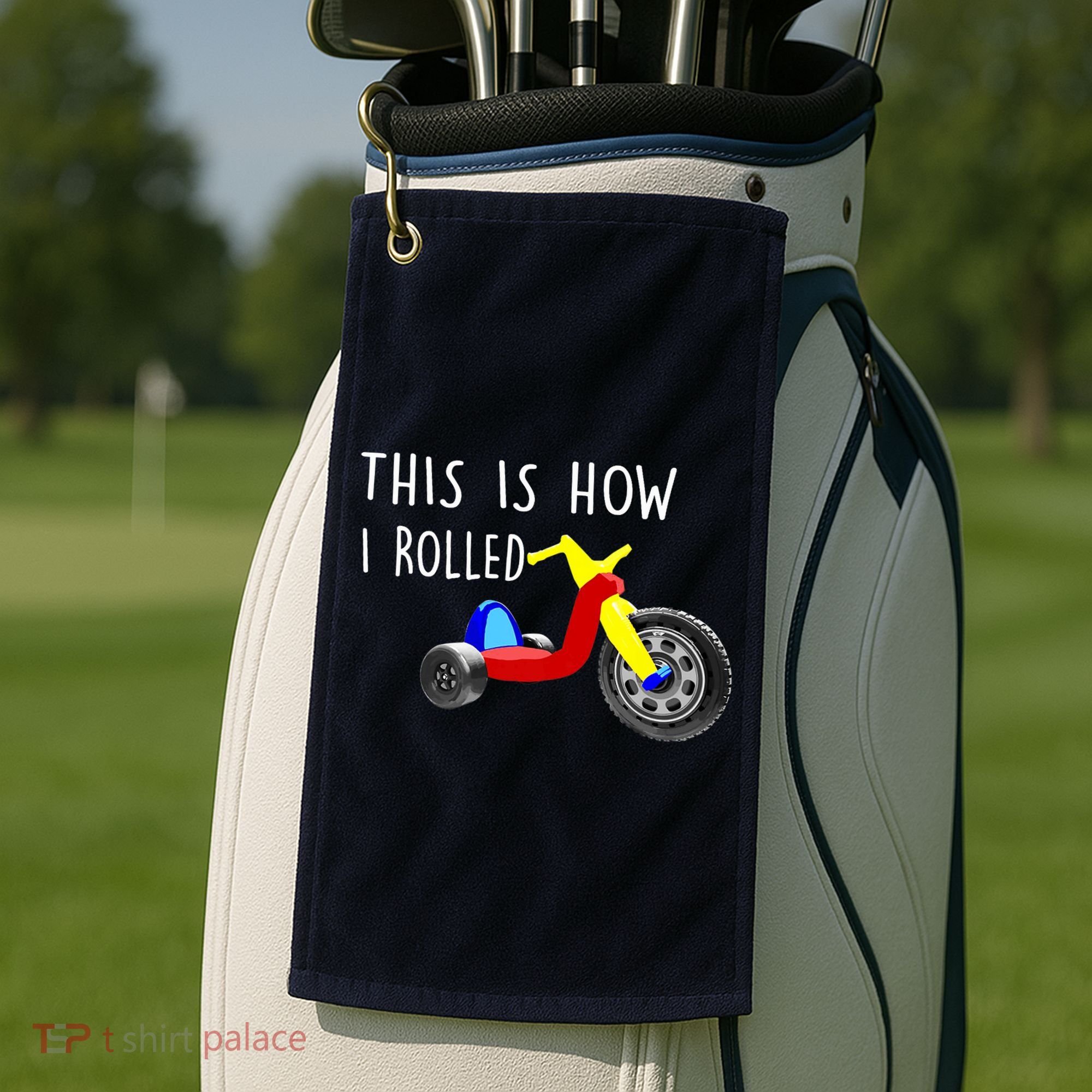 Nostalgic Big Tricycle Wheel This Is How I Rolled 70s 80s Premium Golf Towel