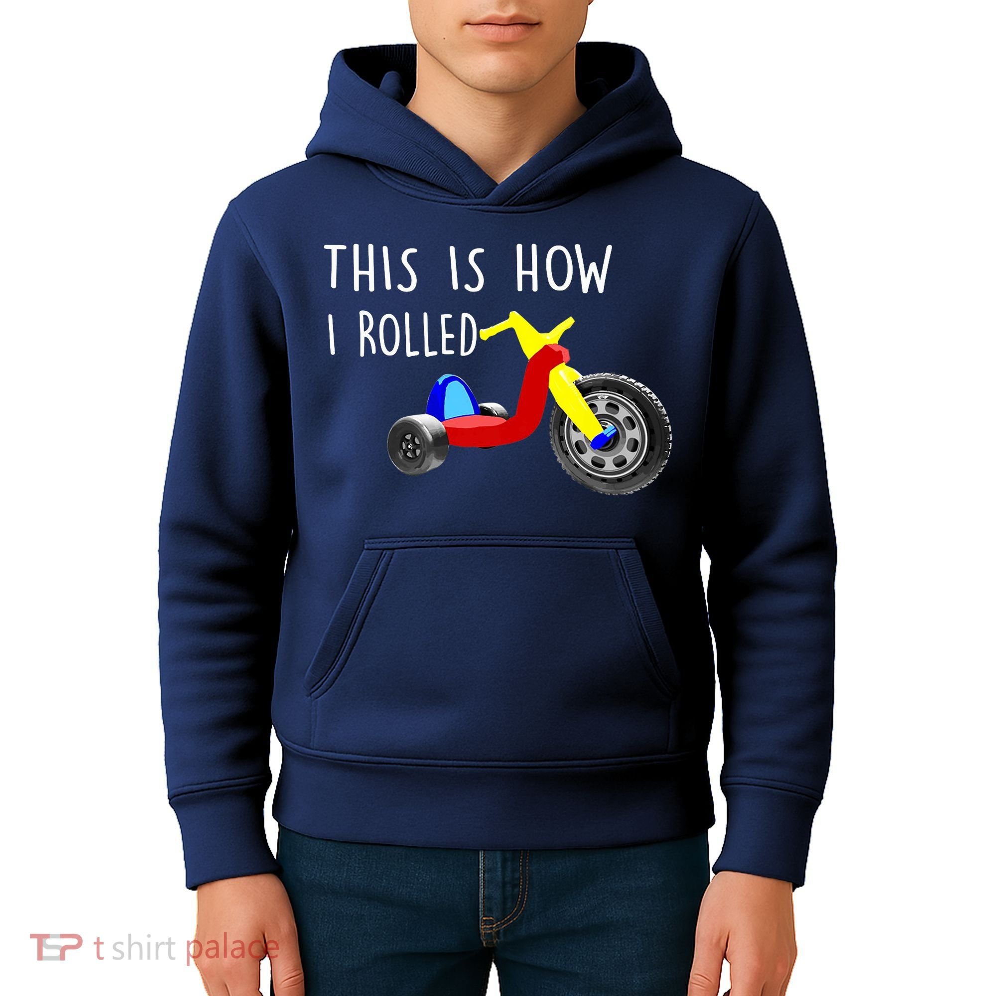Nostalgic Big Tricycle Wheel This Is How I Rolled 70s 80s Premium Kids Hoodie