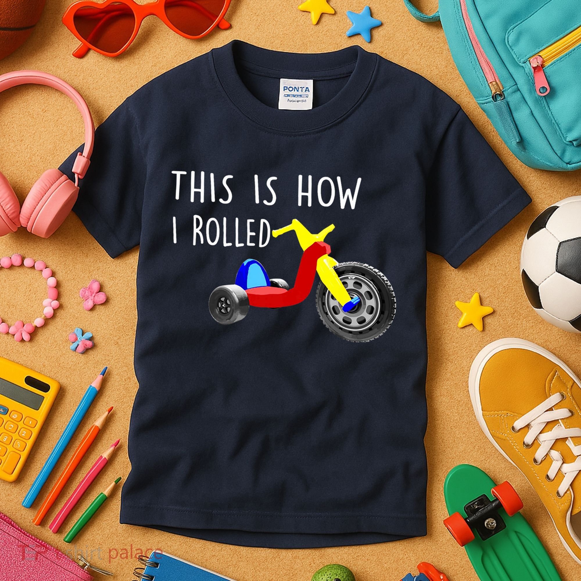 Nostalgic Big Tricycle Wheel This Is How I Rolled 70s 80s Premium Kids T-Shirt